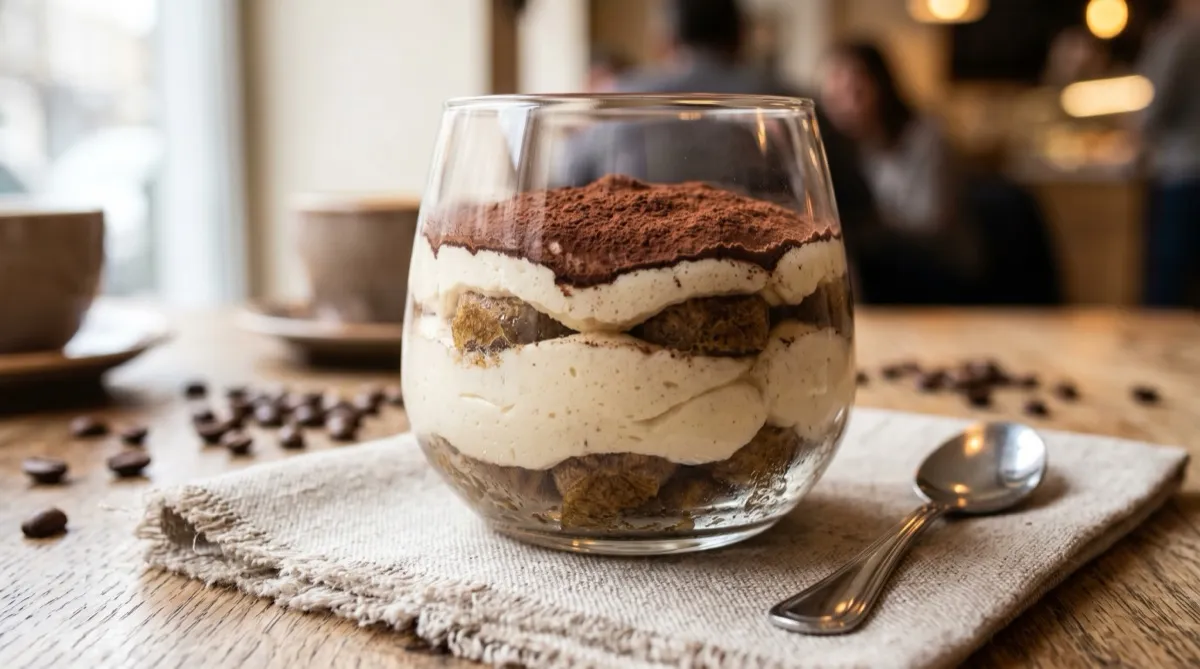 Tiramisú low carb con cacao