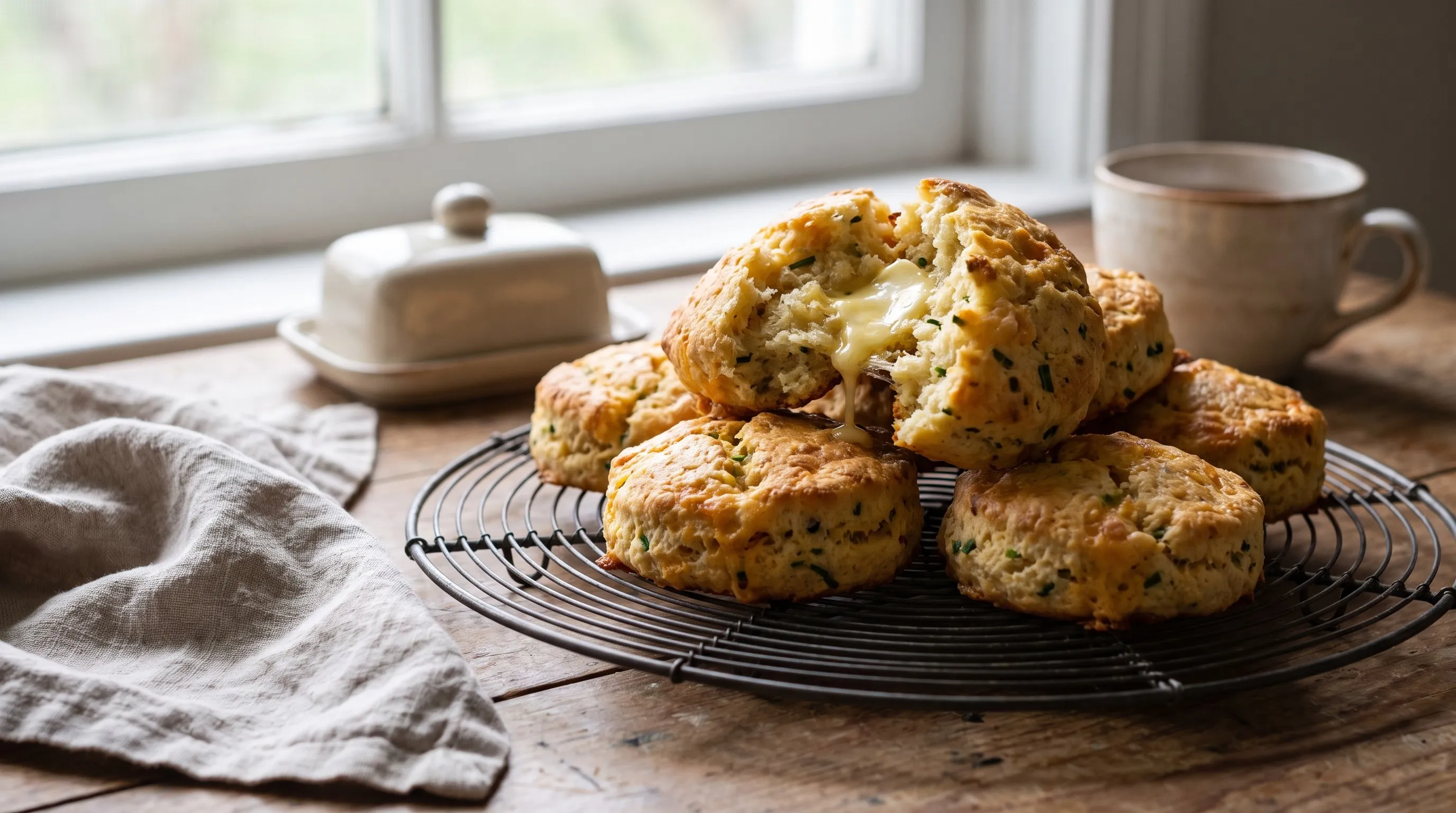 Scones Ingleses de Queso y Ciboulette